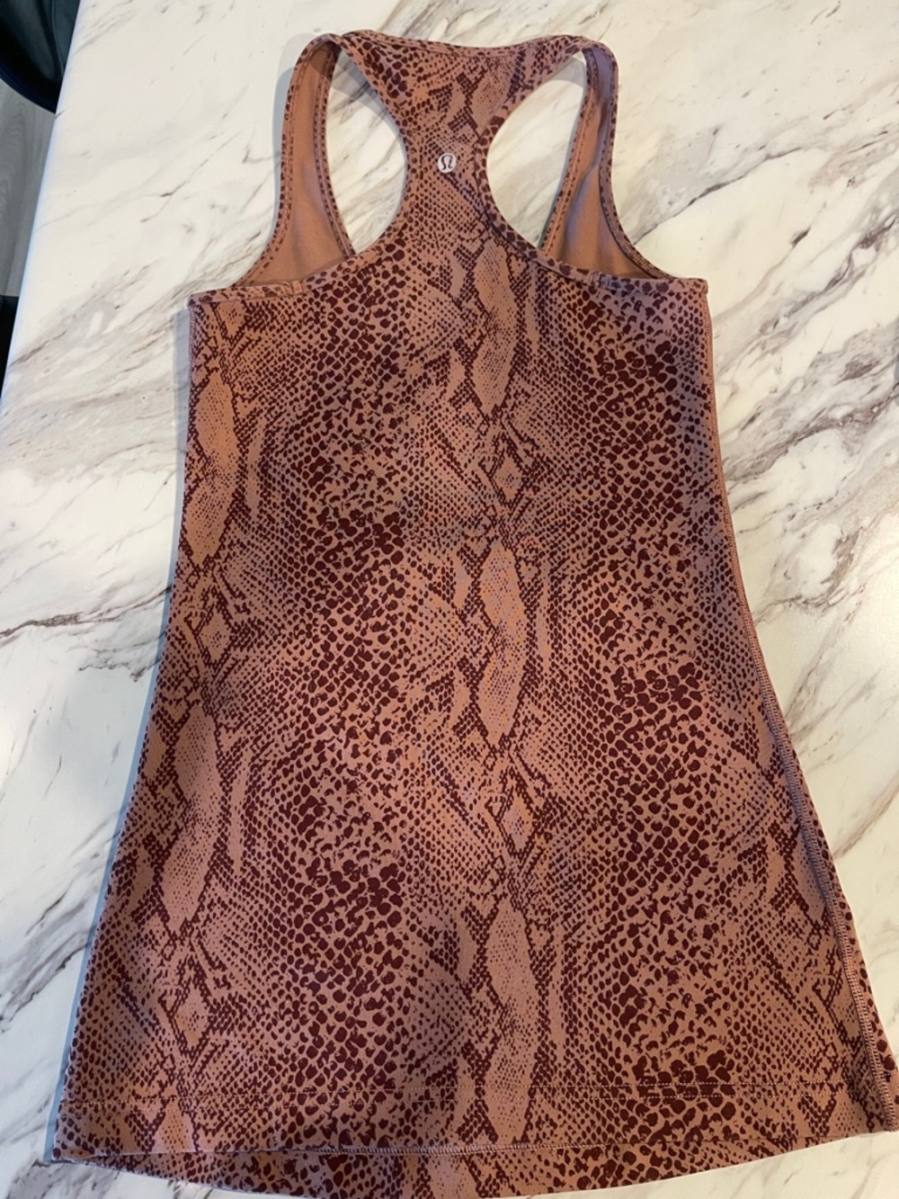 Lululemon Snake Print Racerback Tank — Mauve Brown